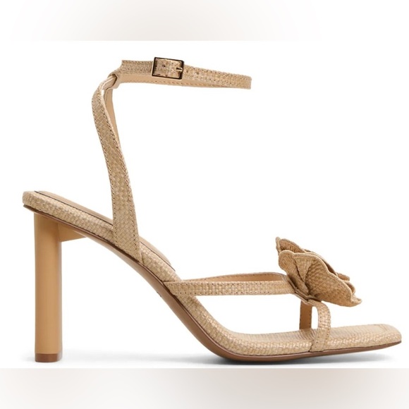 ALDO SiennaMae Raffia Heeled Sandals Natural Beige – Size 9 brand new - Picture 1 of 16